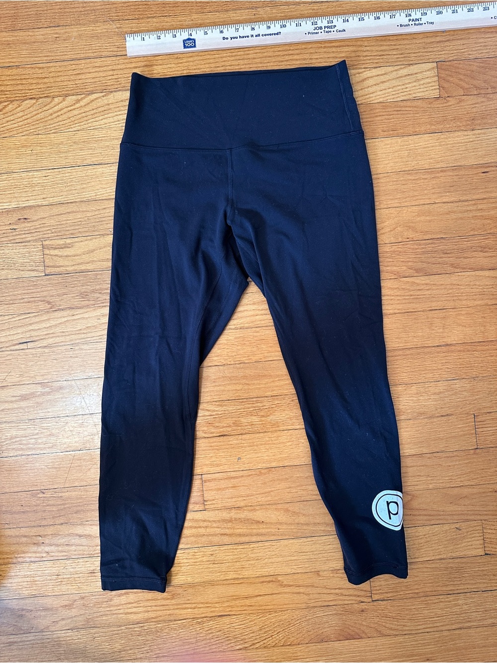 lululemon align Black High-Rise Cropped Leggings with pure barre Logo